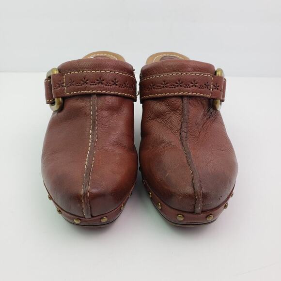 Vintage Fossil Womens Size 6 Brown Slip On Mule Clog Shoes DAMAGED - Picture 5 of 13